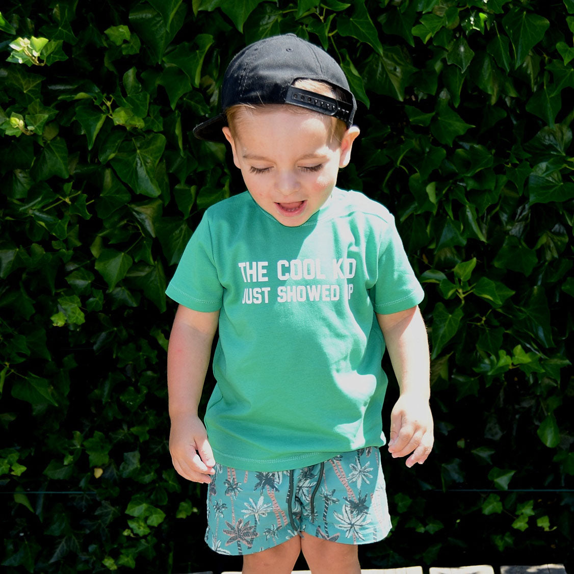 'The cool kid just showed up' baby shortsleeve shirt