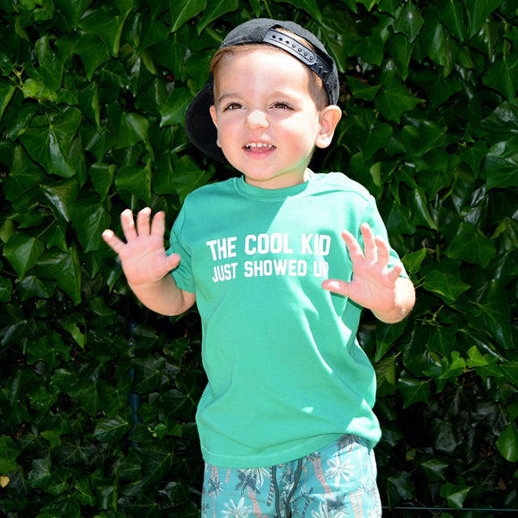 'The cool kid just showed up' baby shortsleeve shirt