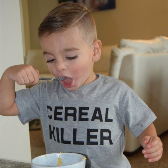 'Cereal killer' kids shortsleeve shirt