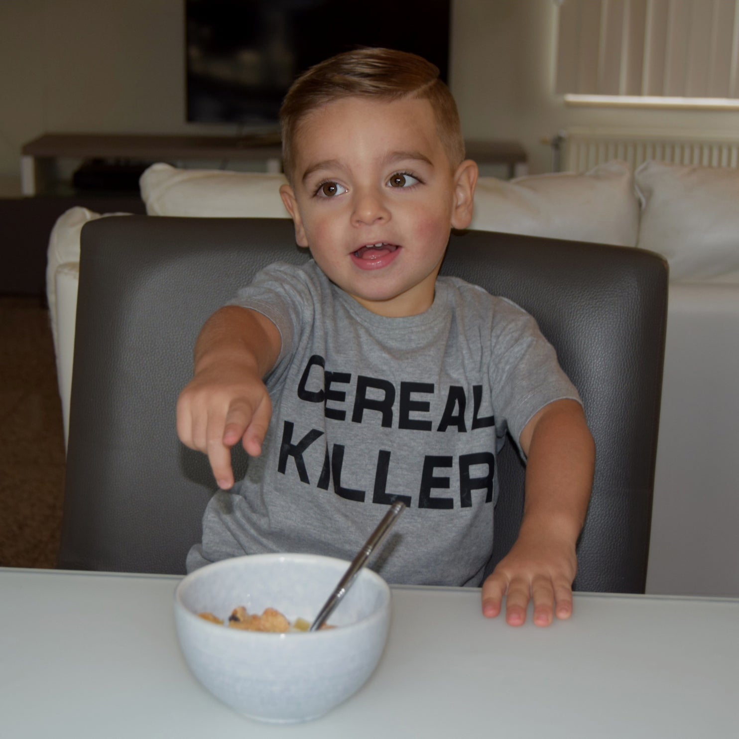 'Cereal killer' kids shortsleeve shirt