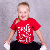 'Girls rule the world' kids shortsleeve shirt