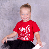 'Girls rule the world' kids shortsleeve shirt