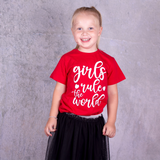 'Girls rule the world' kids shortsleeve shirt