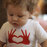 Heart hands baby shortsleeve shirt