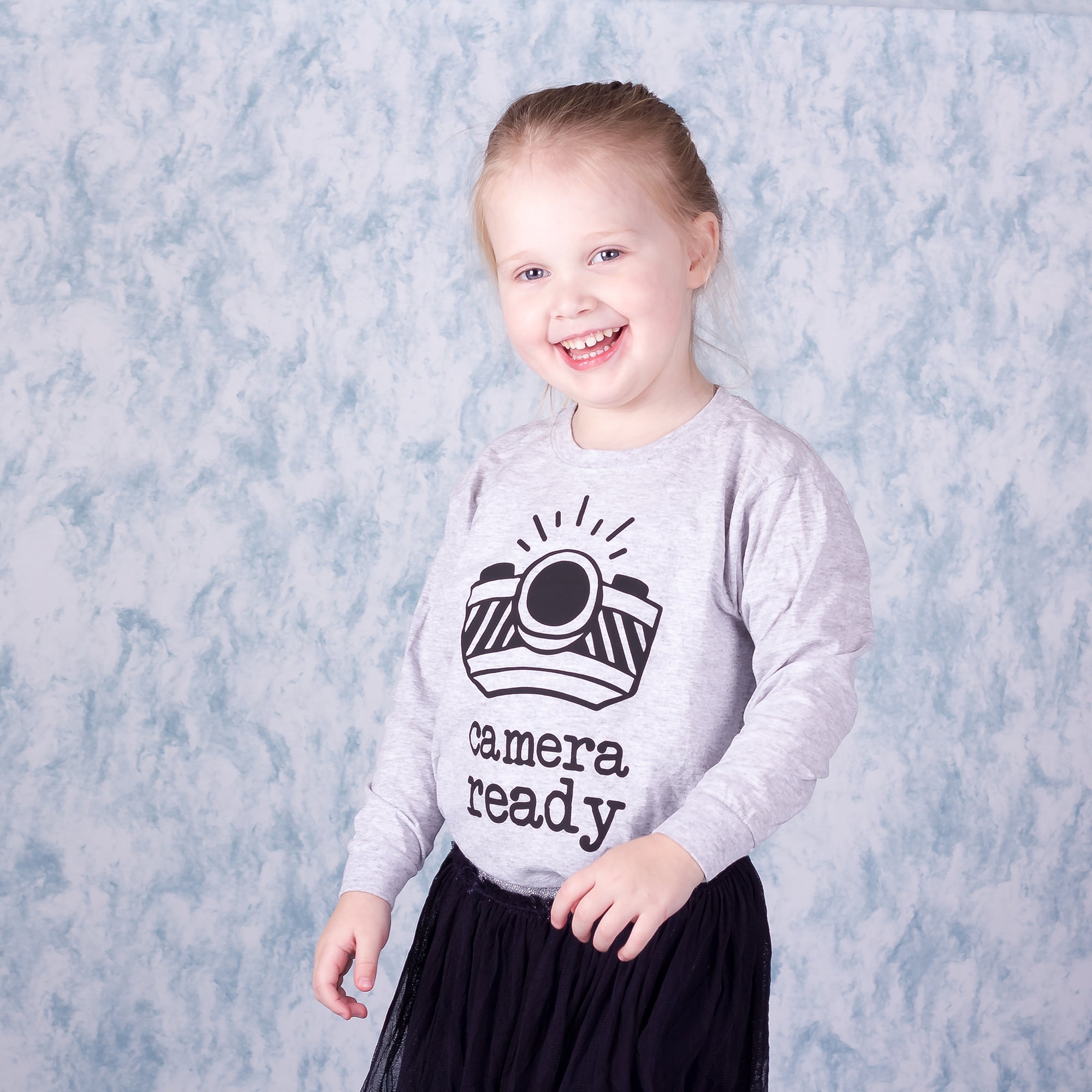 'Camera ready' kids longsleeve shirt