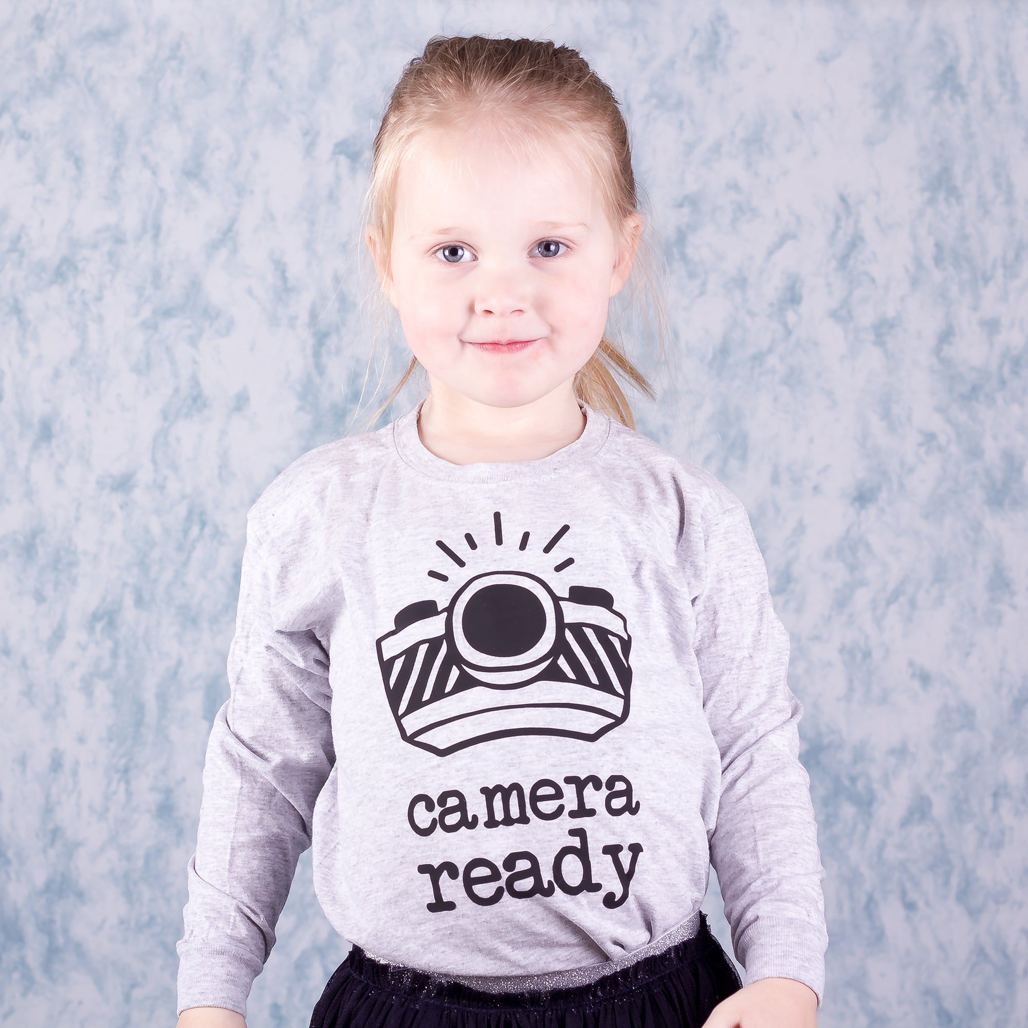 'Camera ready' kids longsleeve shirt