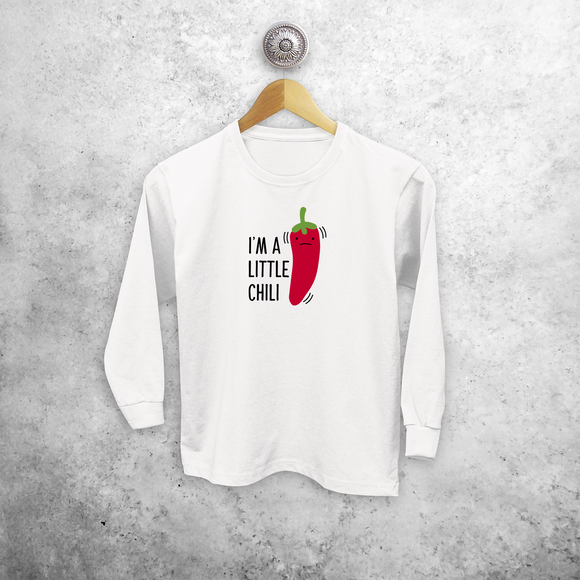 'I'm a little chili' kids longsleeve shirt