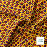 Orange, red, purple and blue stars fabric