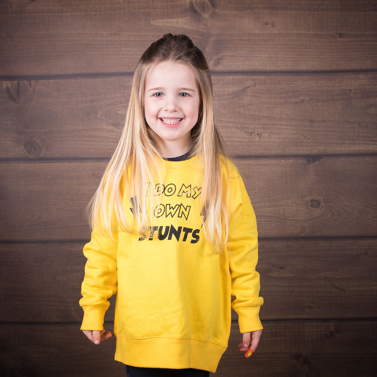 'I do my own stunts' kids sweater