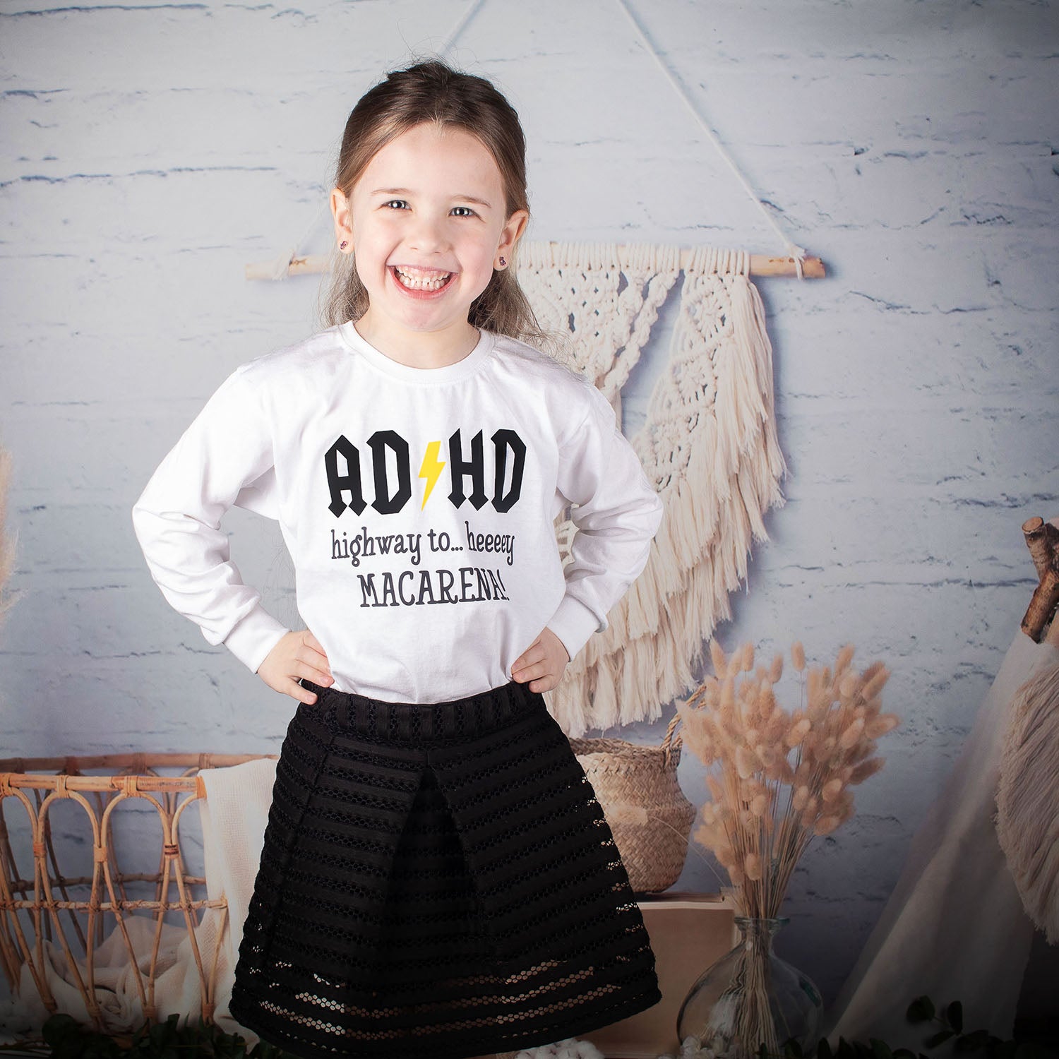 'ADHD - Highway to… heeeey MACARENA!' kids longsleeve shirt