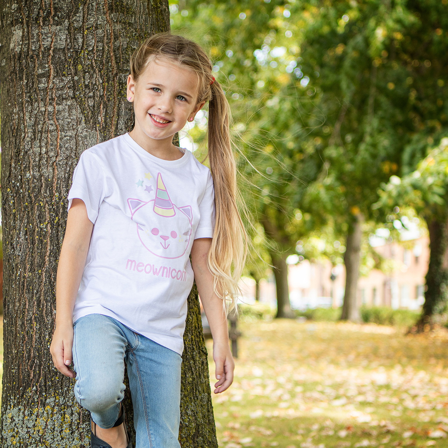 'Meownicorn' magic kids shortsleeve shirt