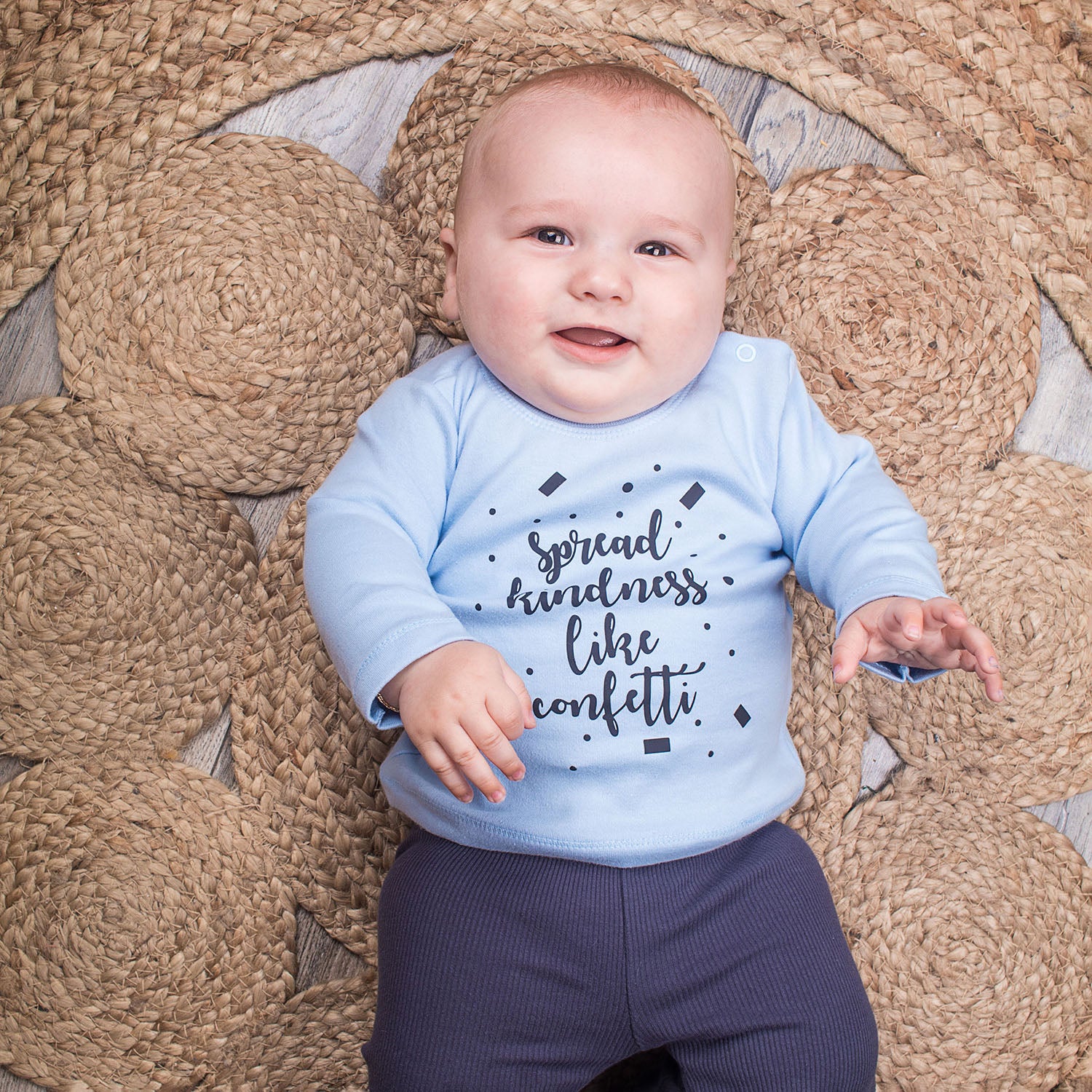 'Spread kindness like confetti' baby longsleeve shirt