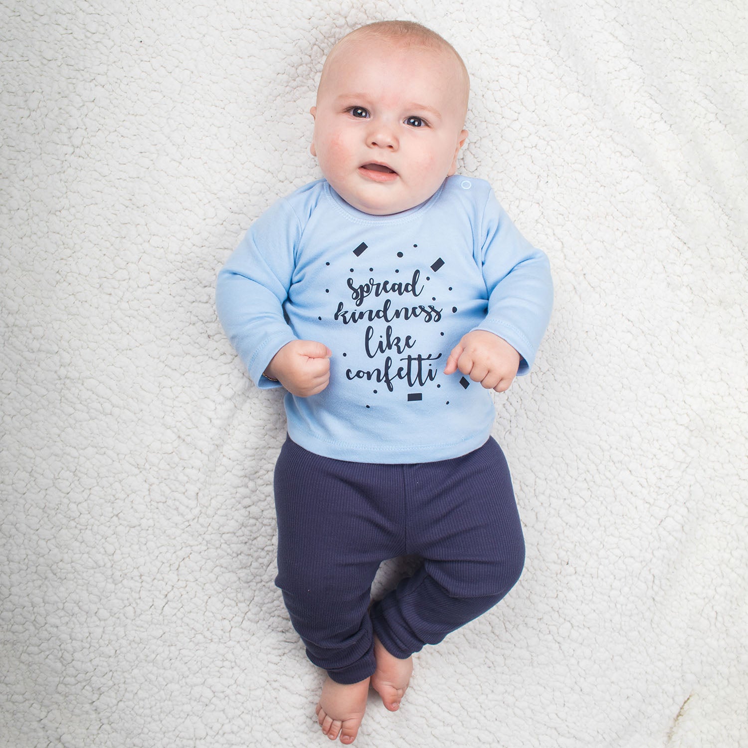 'Spread kindness like confetti' baby longsleeve shirt