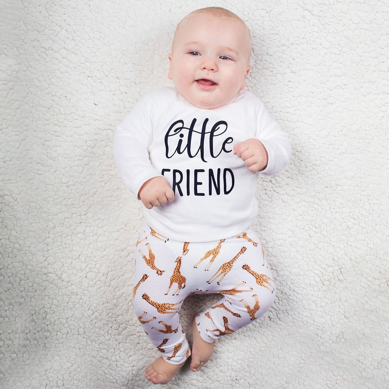 'Little friend' baby longsleeve shirt