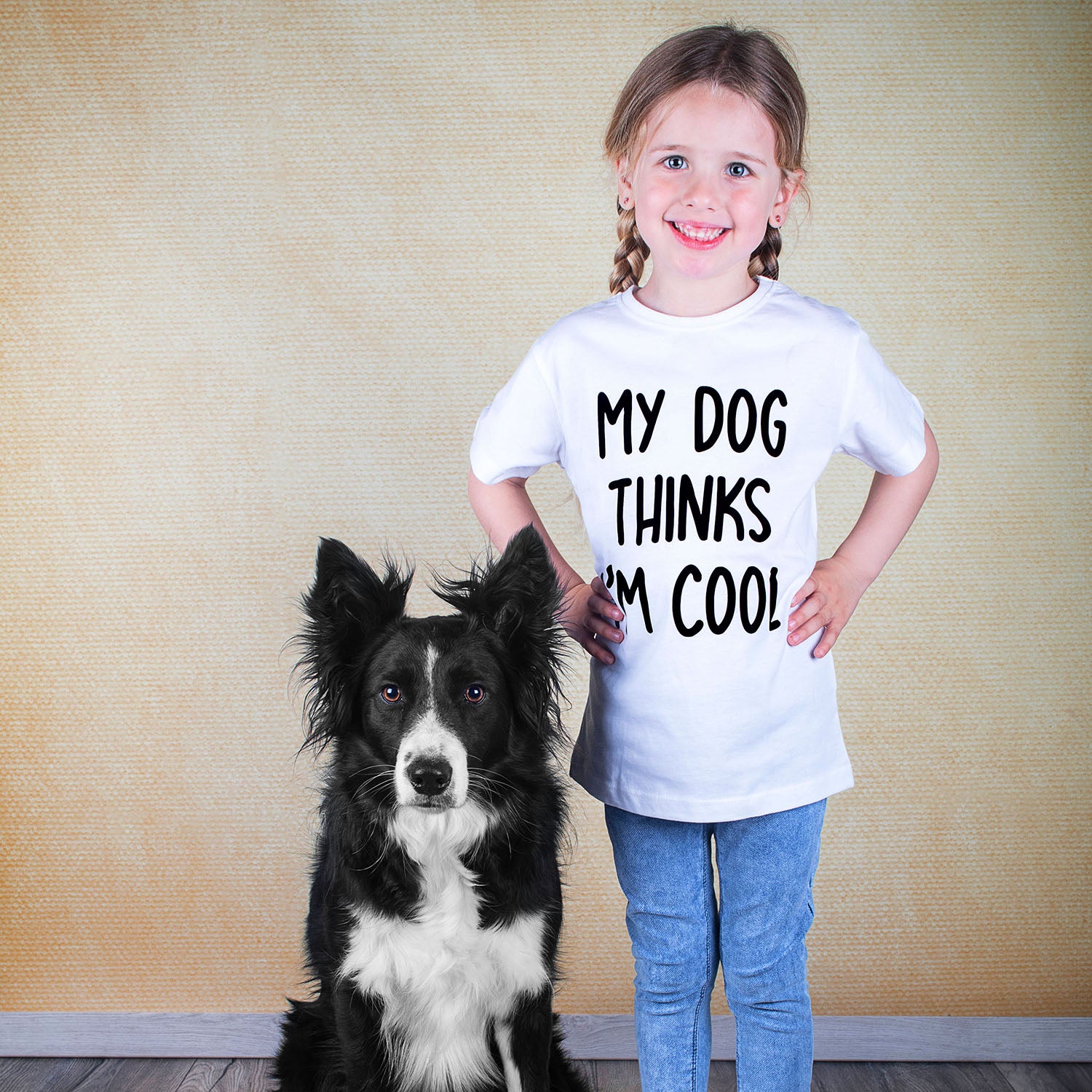 'My dog thinks I'm cool' kids shortsleeve shirt