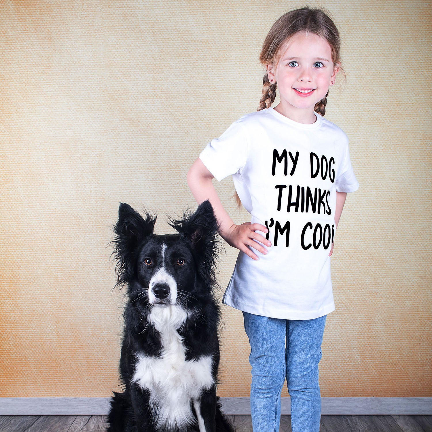 'My dog thinks I'm cool' kids shortsleeve shirt