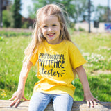 'Professional patience tester' kids shortsleeve shirt