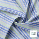 Mint green and periwinkle stripes fabric