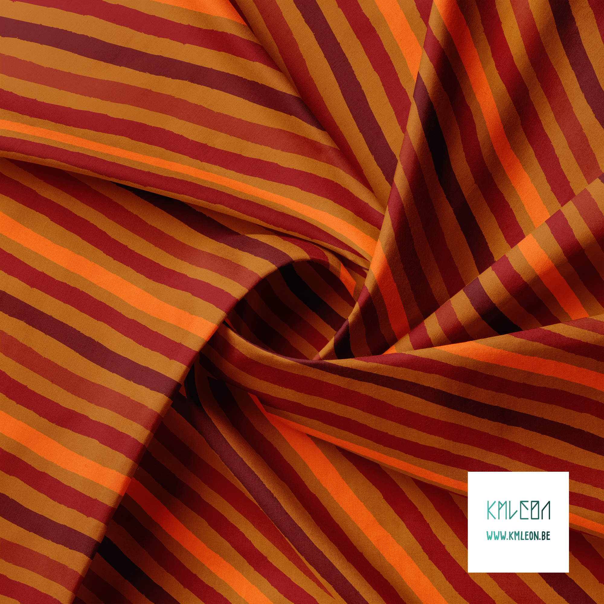 Orange and brown stripes fabric