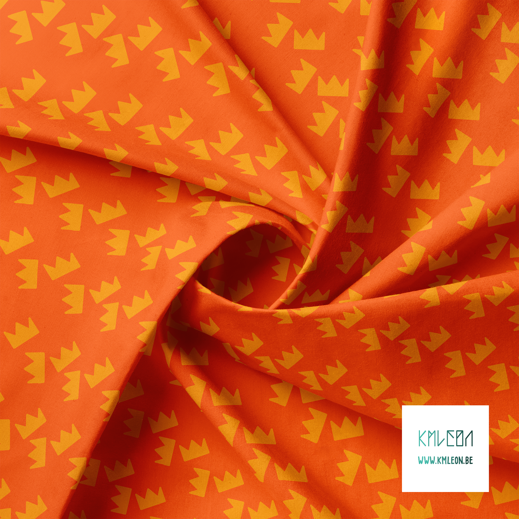 Orange crowns fabric