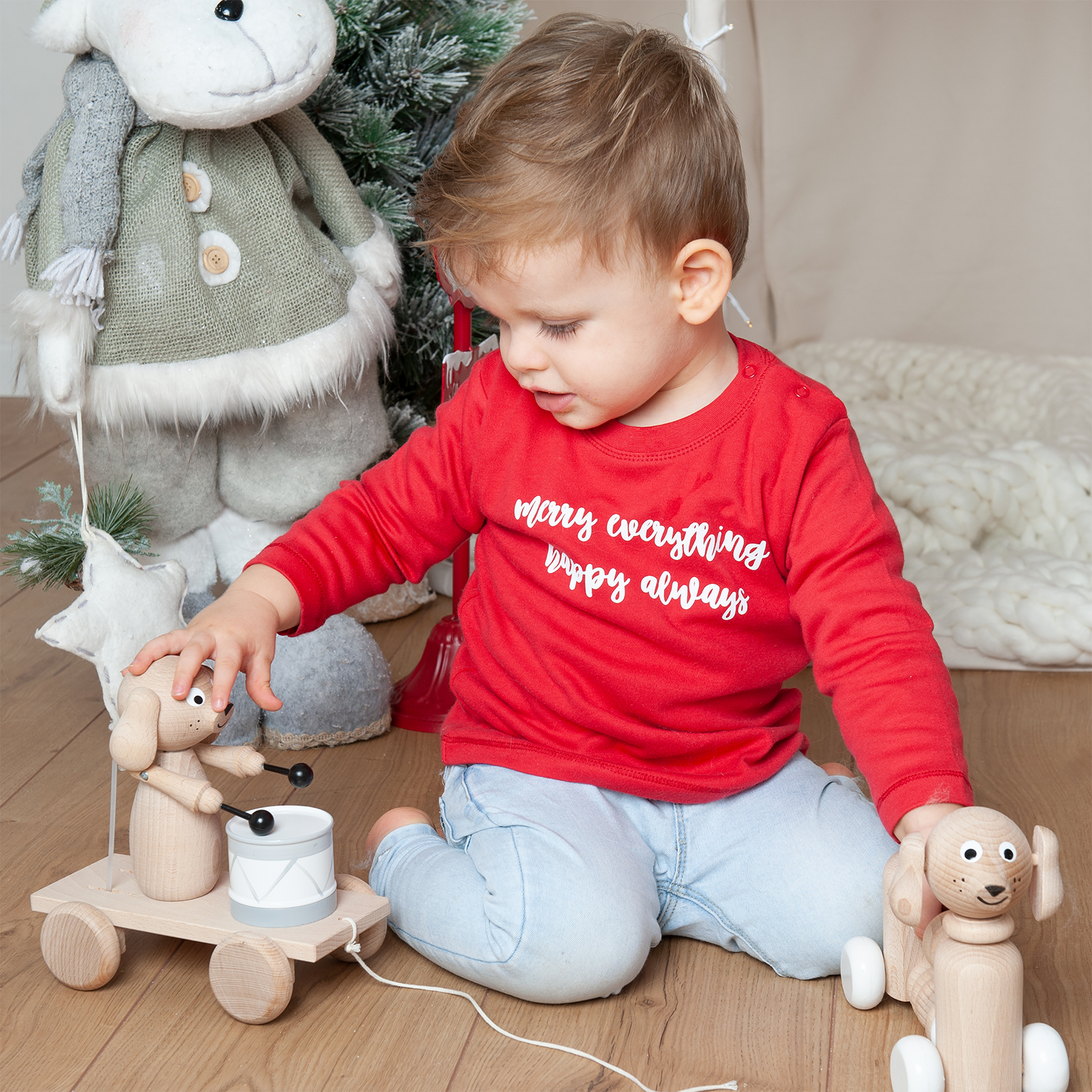 'Merry everything, Happy always' baby longsleeve shirt