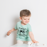 'It wasn't me - Oh, wait, that was me.' kids shortsleeve shirt