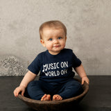 'Music on - World off' baby shortsleeve shirt