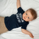 'Music on - World off' baby shortsleeve shirt