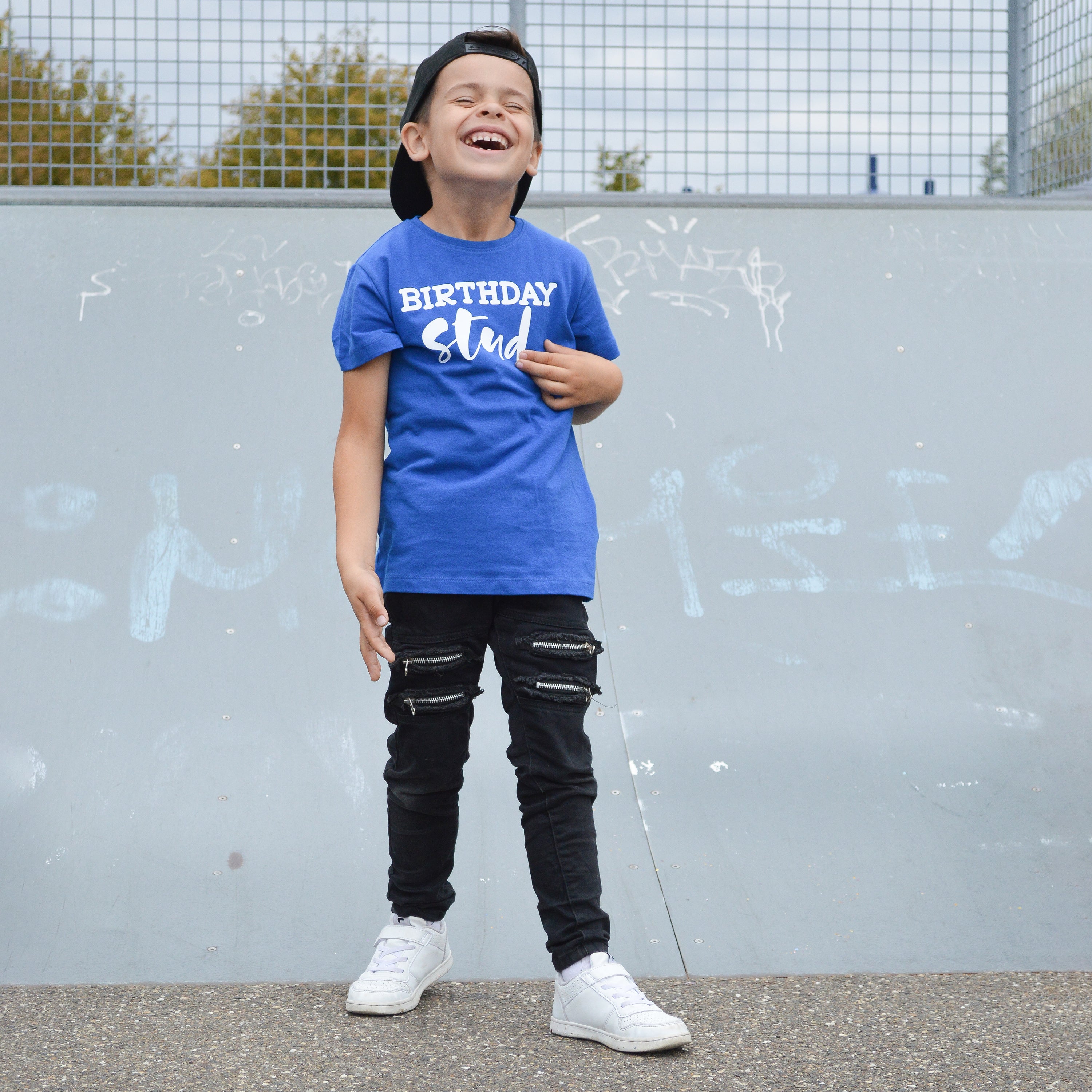 'Birthday stud' kids shortsleeve shirt