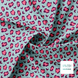 Pink and purple leopard print fabric