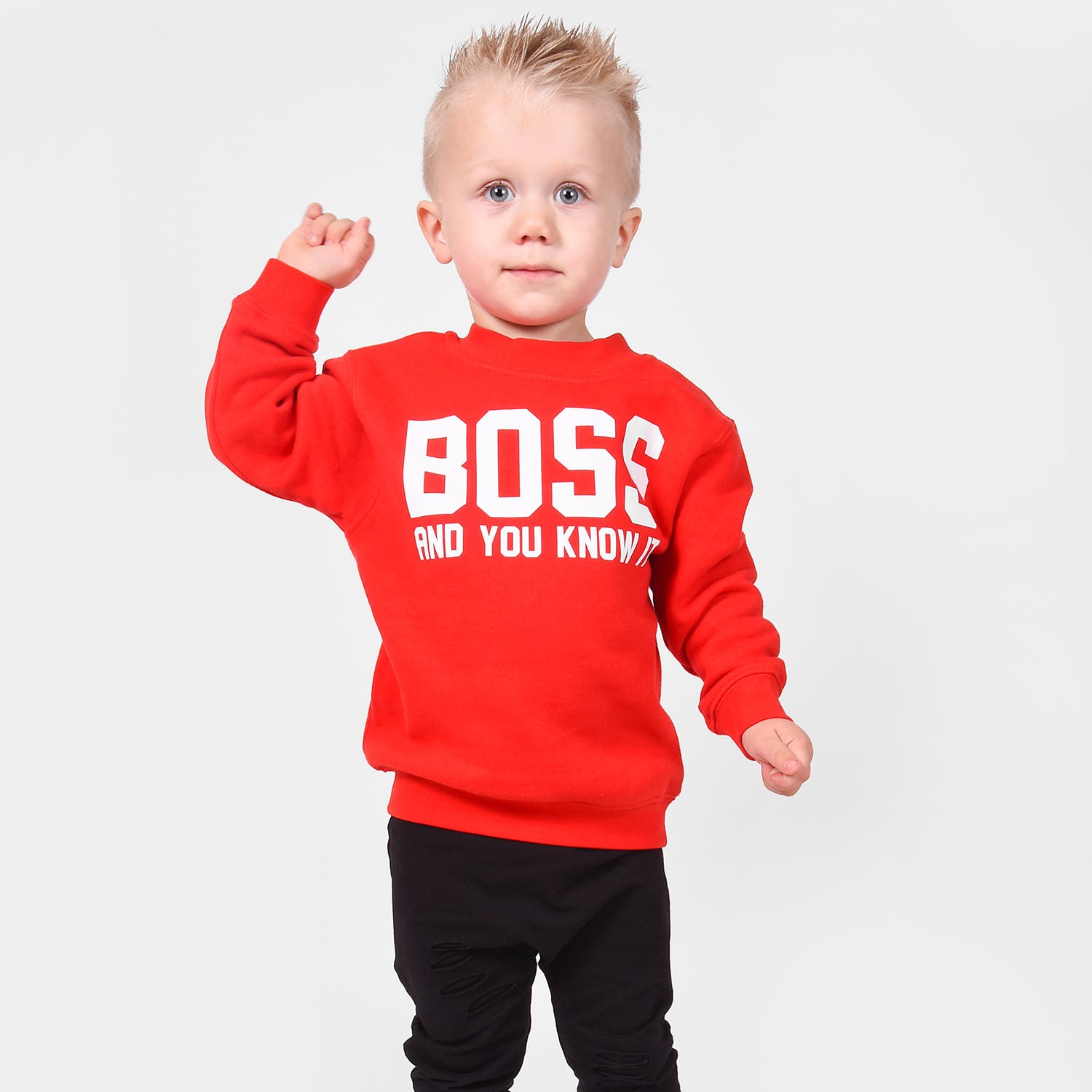 'Boss and you know it' kids sweater