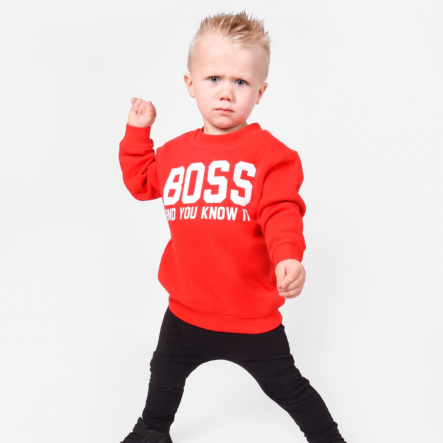 'Boss and you know it' kids sweater