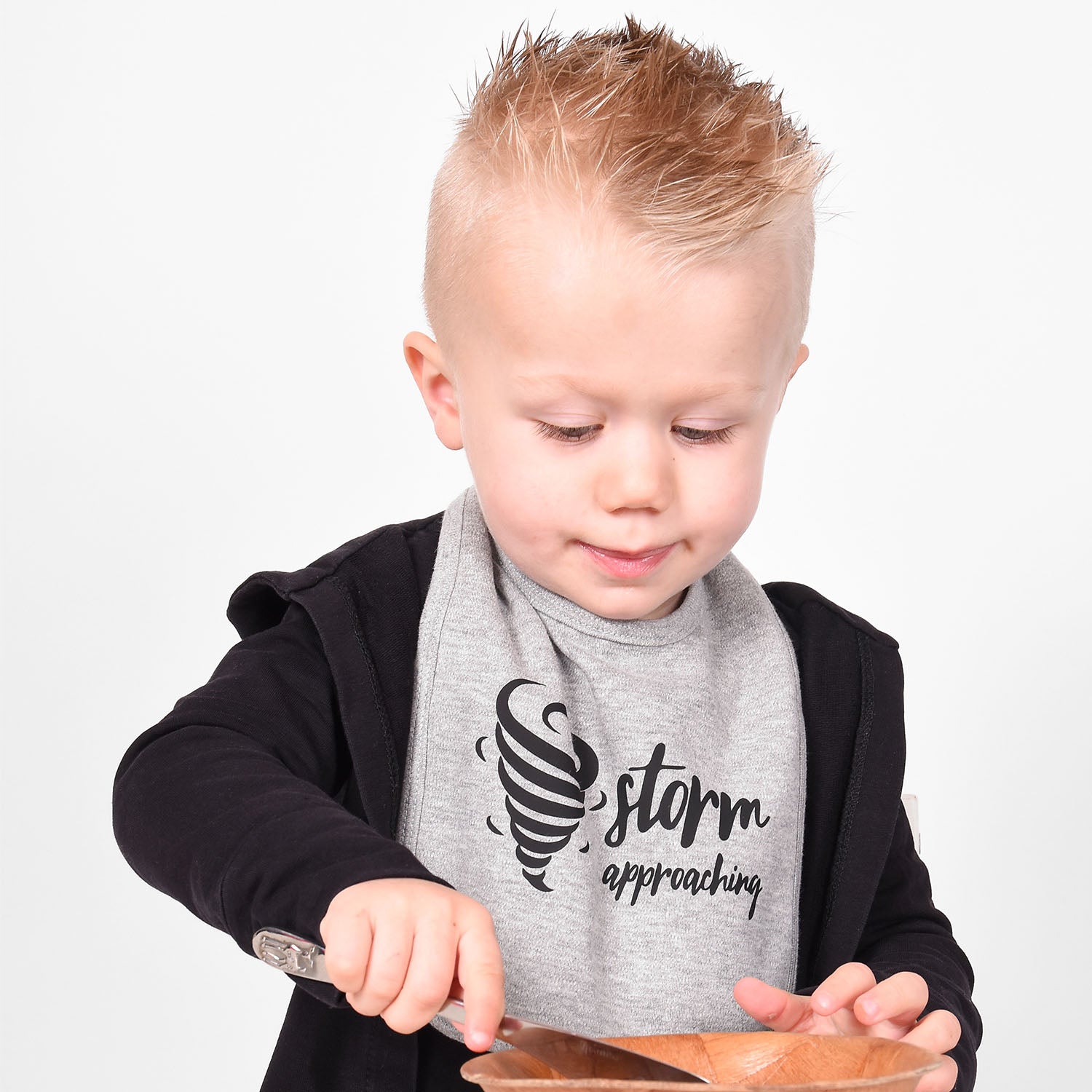 'Storm approaching' baby bib