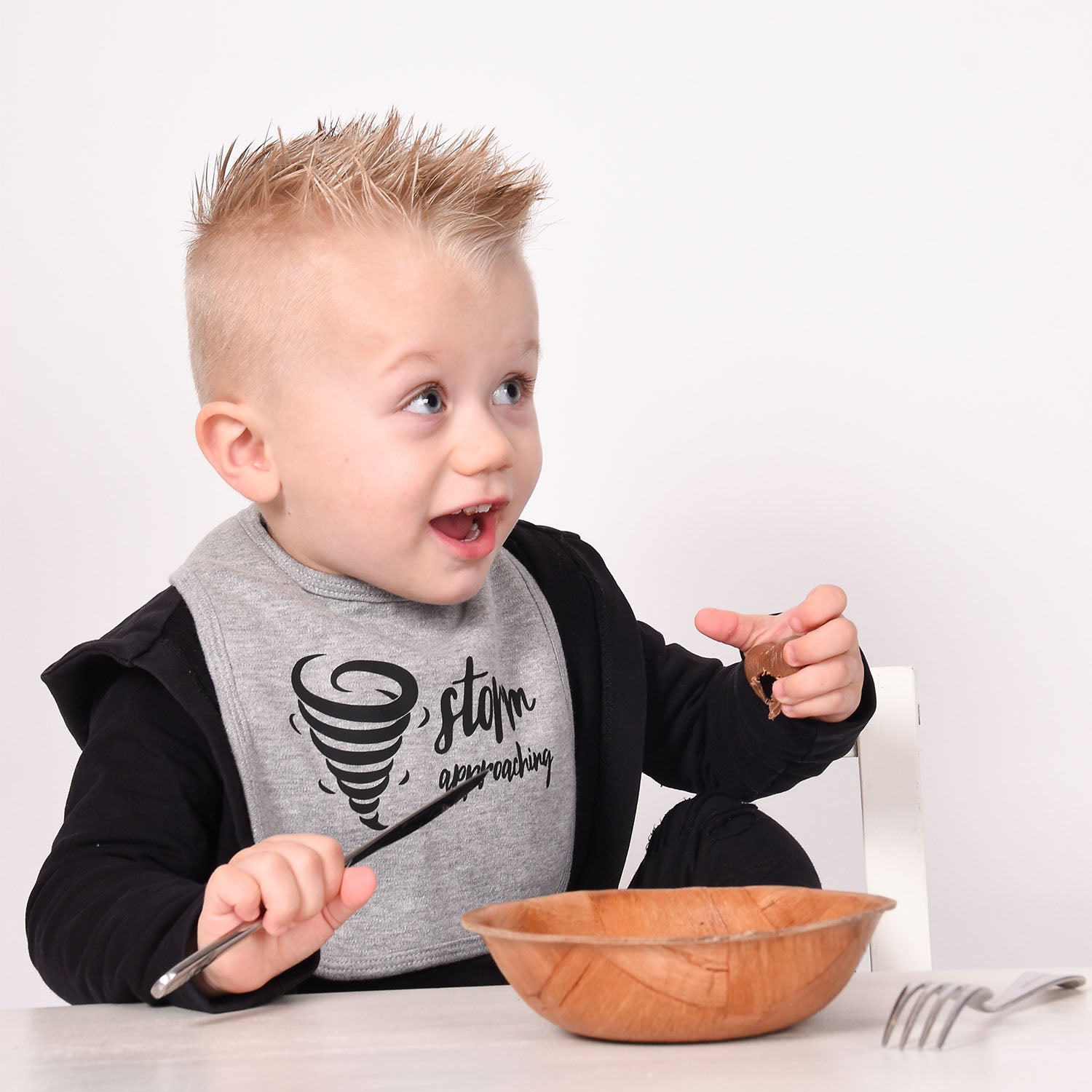 'Storm approaching' baby bib