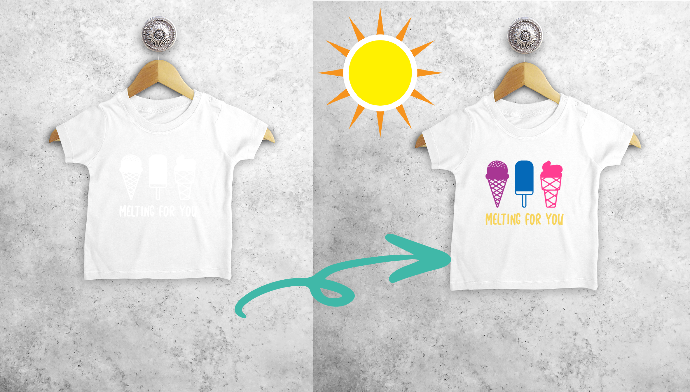 'Melting for you' magic baby shortsleeve shirt