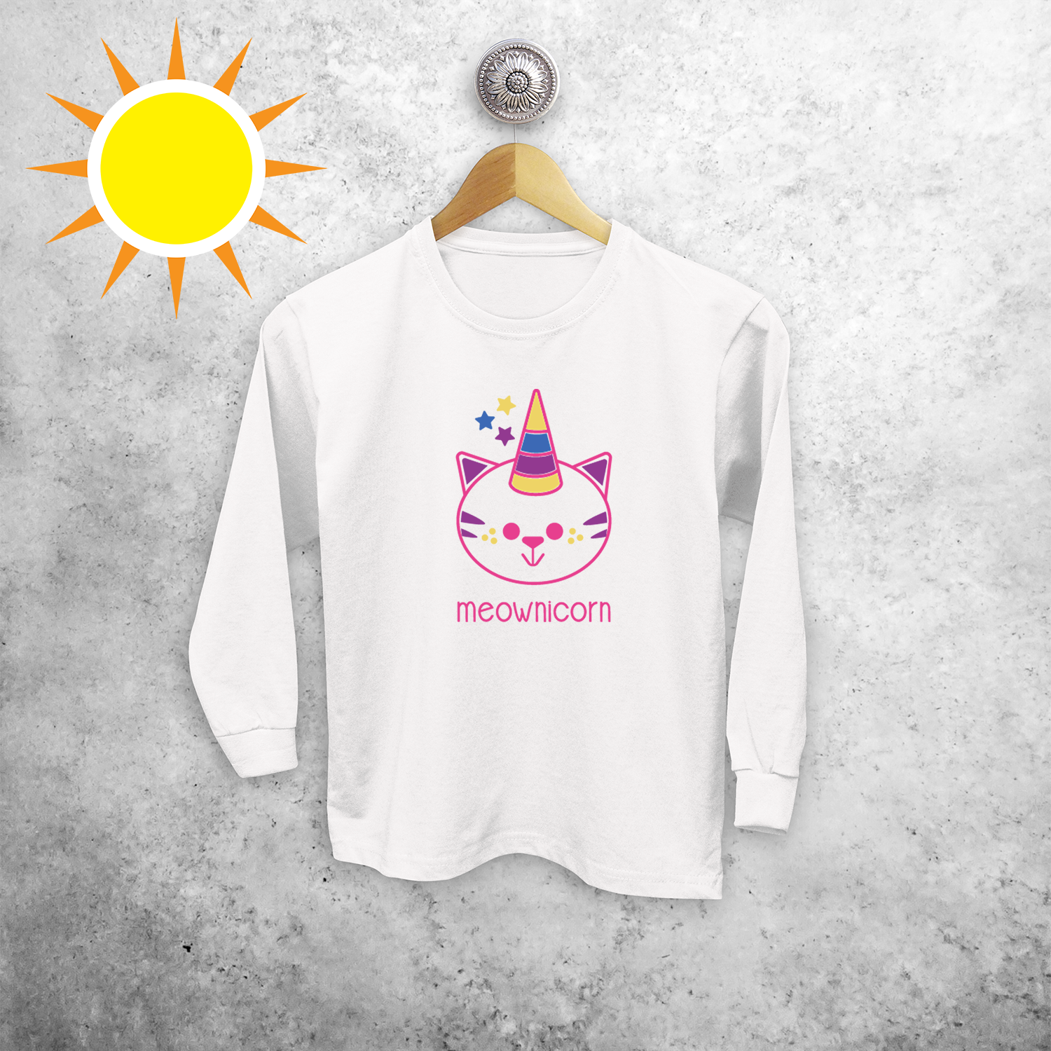 'Meownicorn' magic kids longsleeve shirt