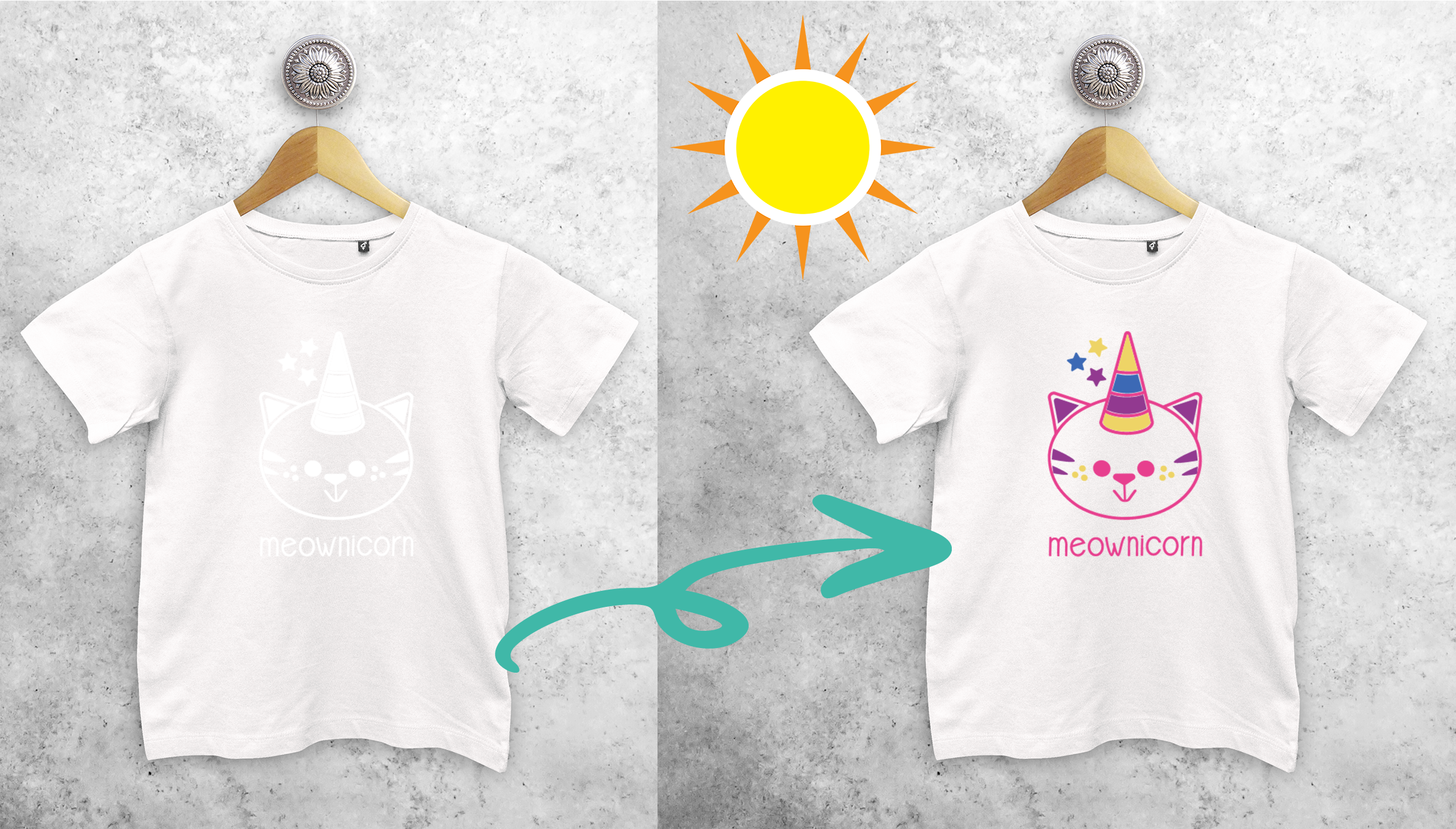 'Meownicorn' magic kids shortsleeve shirt