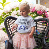 'My favorite colour is glitter' baby shortsleeve shirt