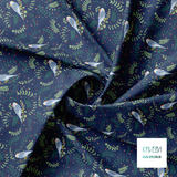 Blue budgies fabric