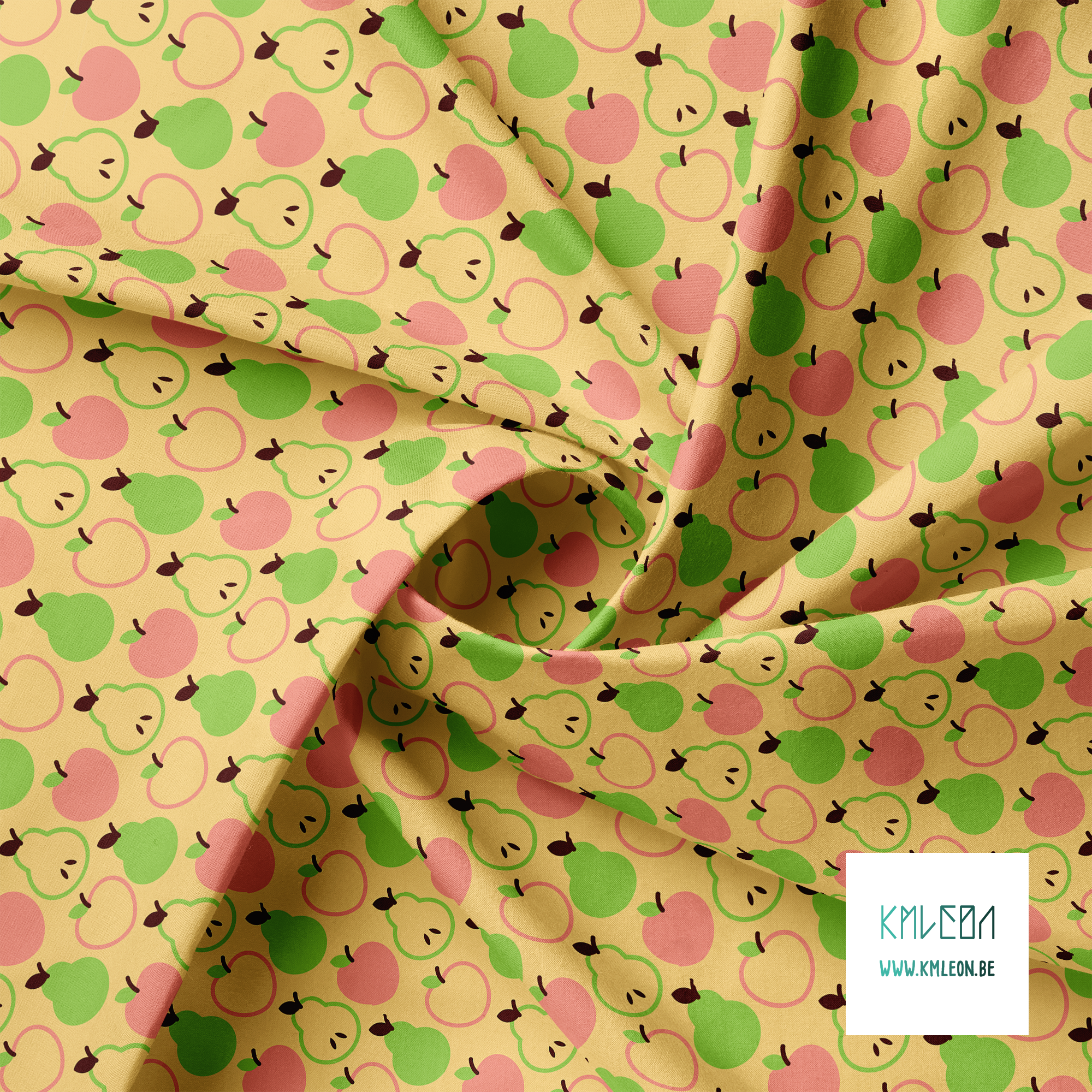 Peaches and pears fabric