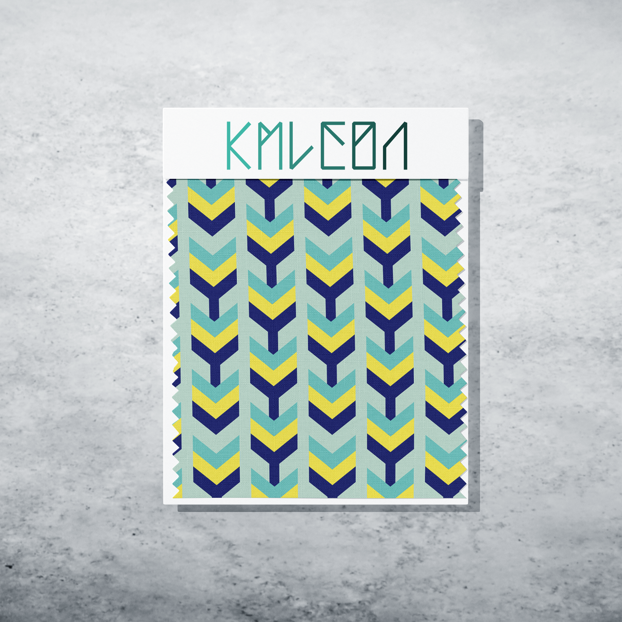 Teal, yellow and blue arrows fabric