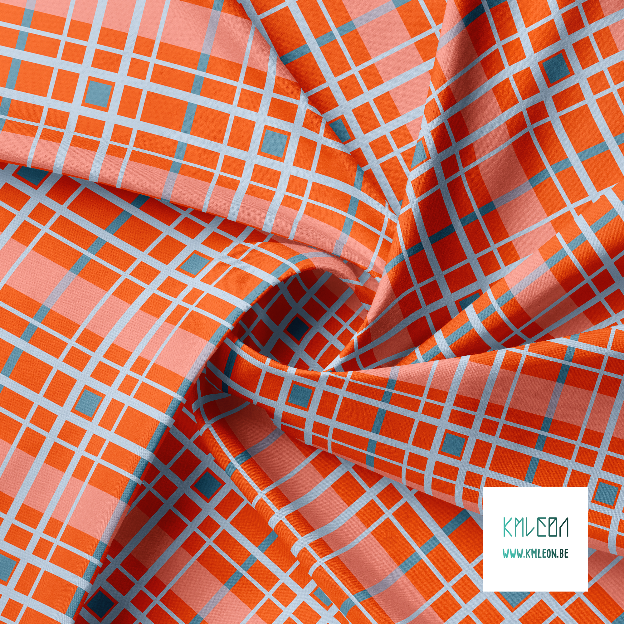 Blue plaid fabric