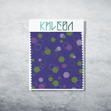 Random purple and green octagons fabric