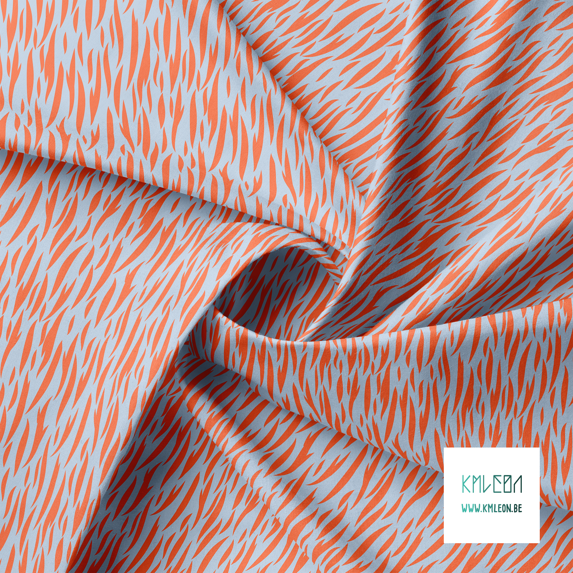 Orange tiger stripes fabric