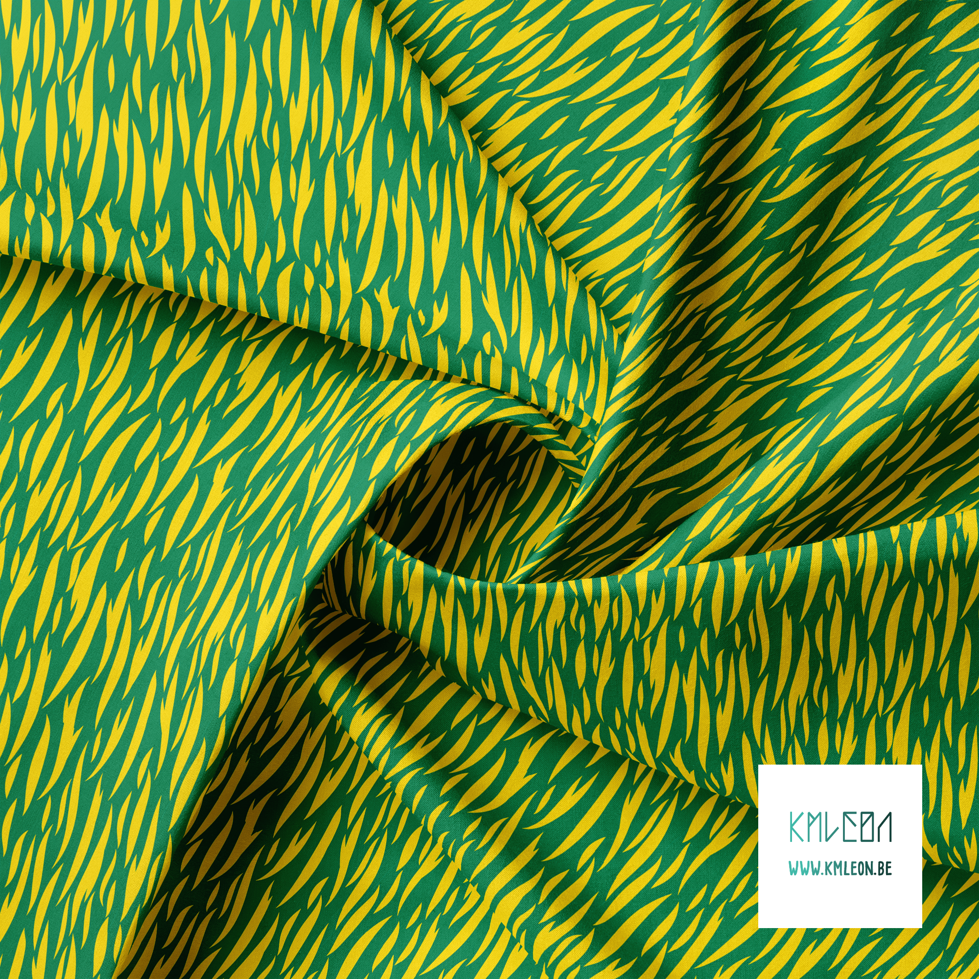 Yellow tiger stripes fabric