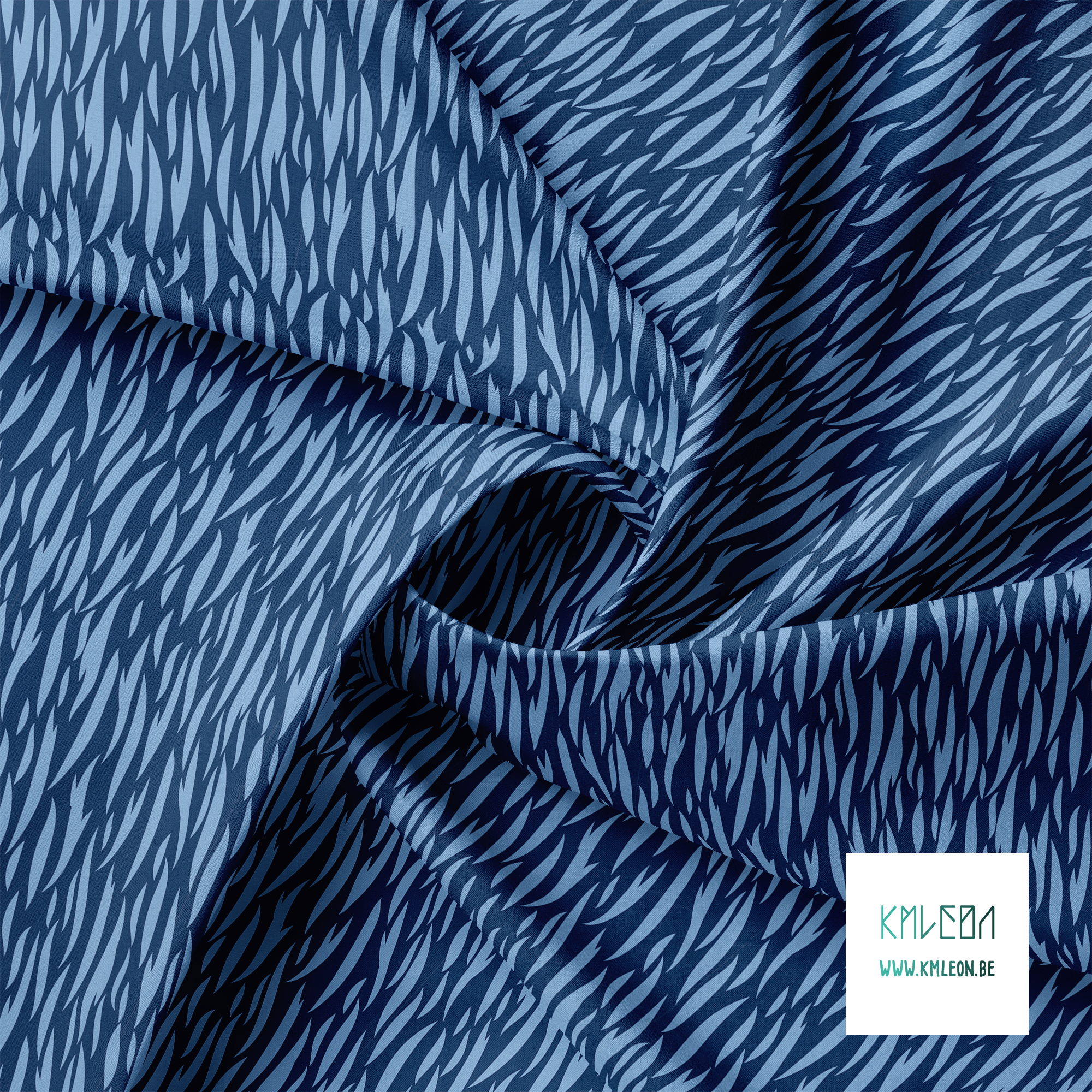 Blue tiger stripes fabric