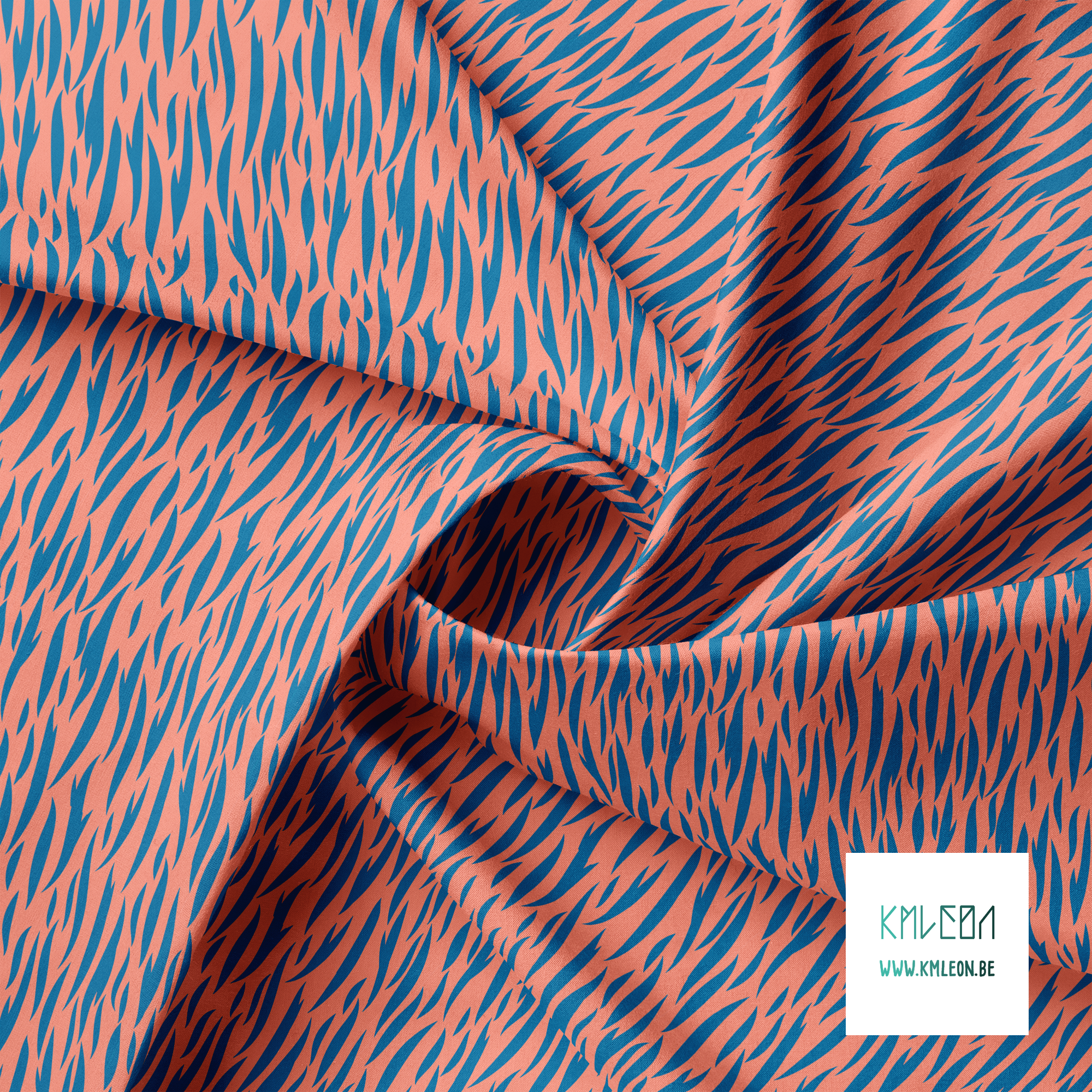 Blue tiger stripes fabric