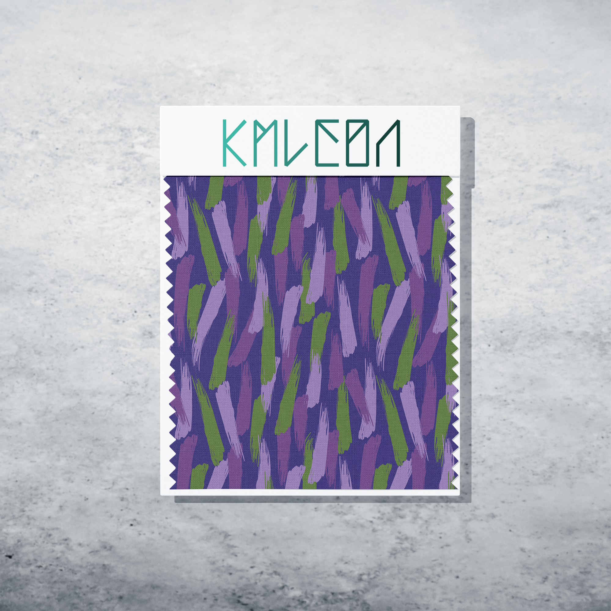 Purple and green brush strokes fabric