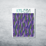 Purple and green brush strokes fabric