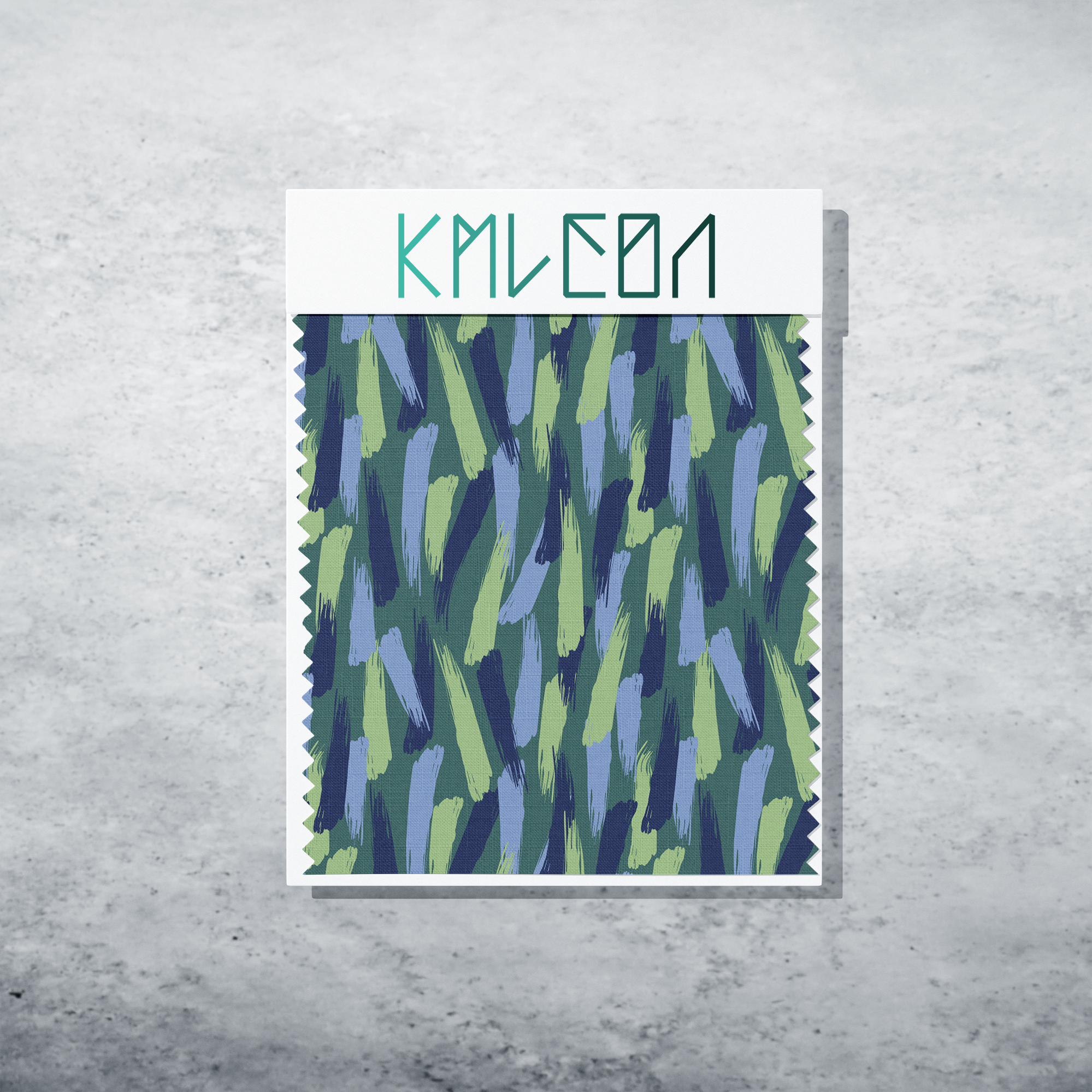 Green and blue brush strokes fabric